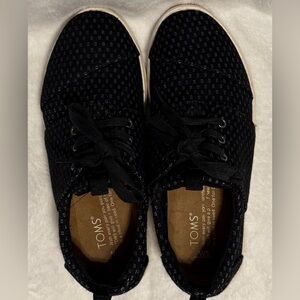 TOMS Black Textured Sneakers